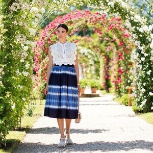 Zara blue tie dye midi skirt A-line batik excellent Size S